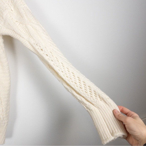 Athleta Wool Cashmere Ivory Bedford Cable Knit Sweater - Picture 9 of 15